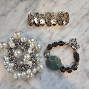 Boutique Vintage Pearl and Bead Bracelet Set